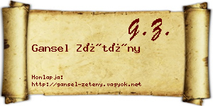 Gansel Zétény névjegykártya